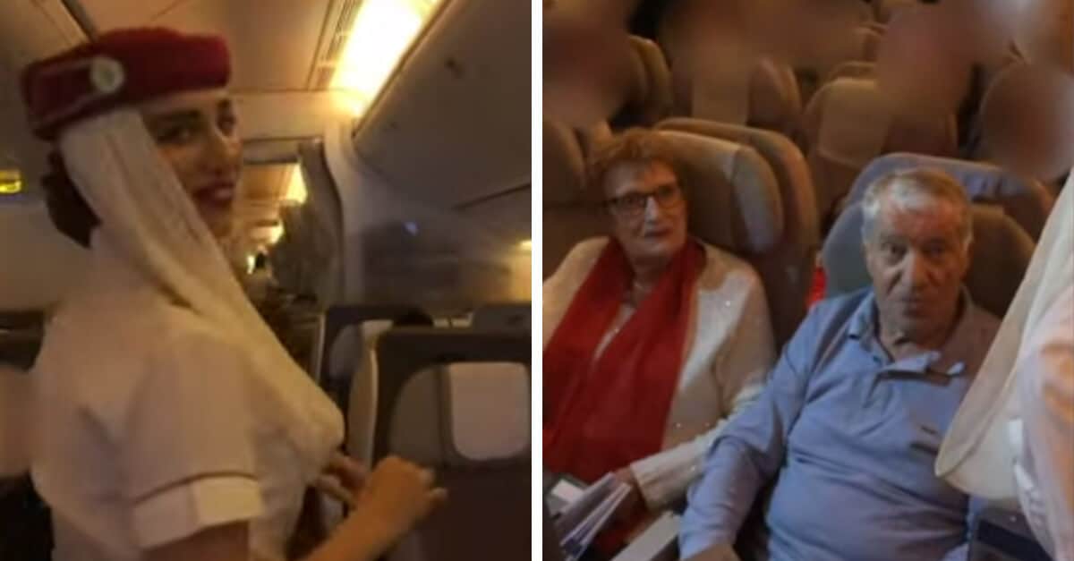 Nonni di una hostess viaggiano per farle visita; la sorprendono mentre lei li assiste in aereo