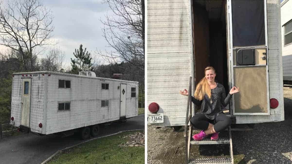 Una donna trova un rimorchio ferroviario vintage del 1985 abbandonato e lo trasforma in una perfetta e accogliente piccola casa