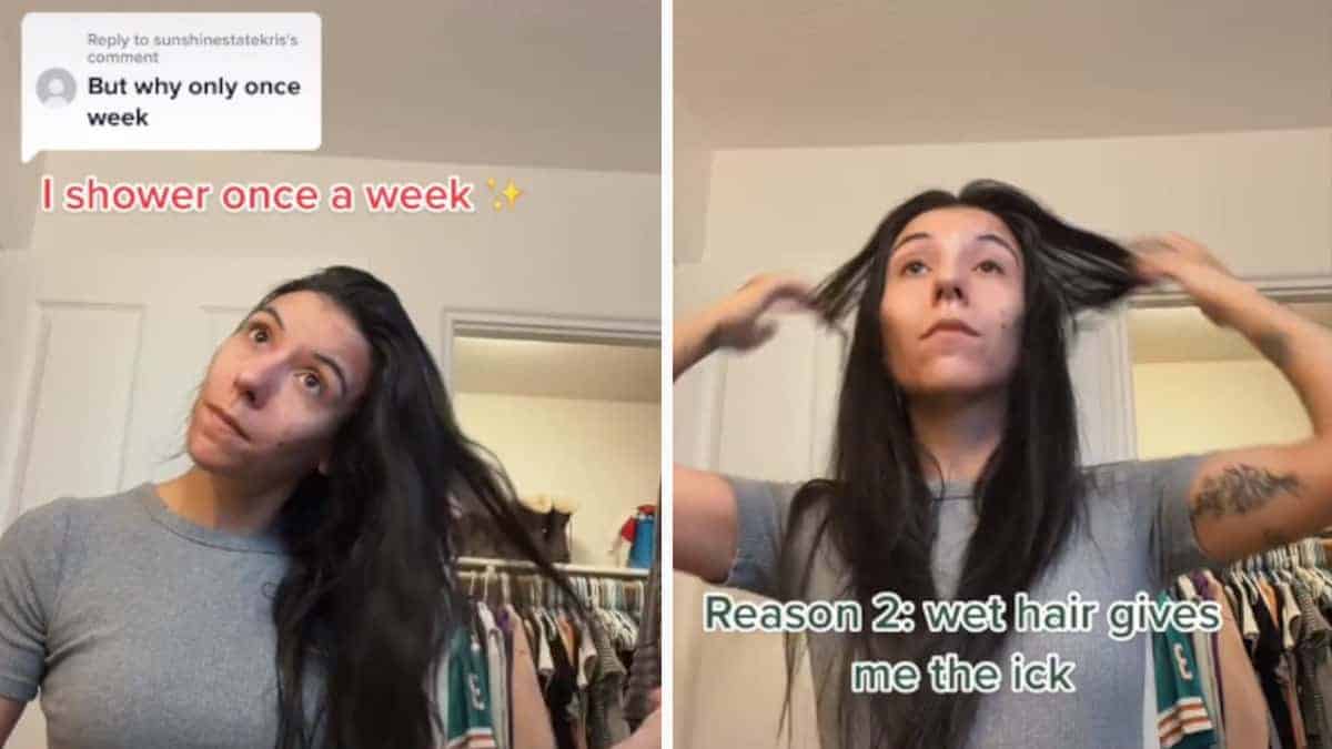 La donna spiega nel video di TikTok perché non le piace fare la doccia