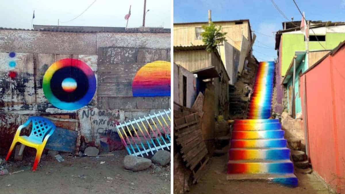 Affascinanti murales a tema arcobaleno di Xomatok: 13 Foto