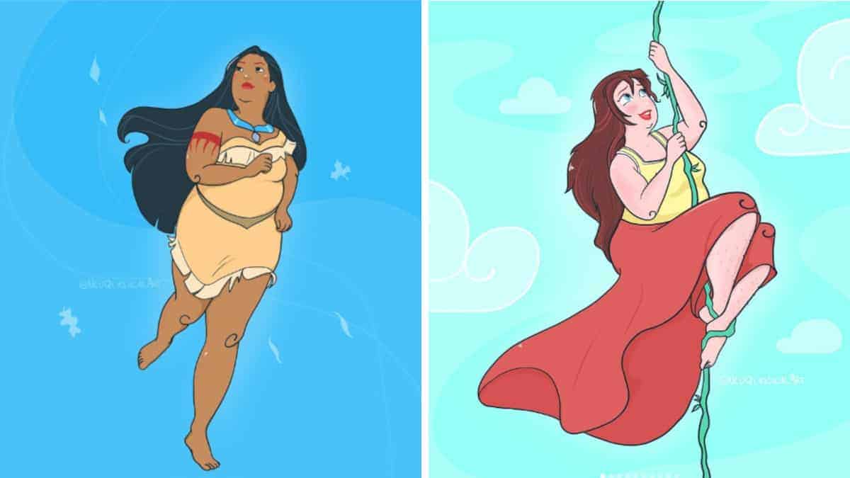 Come apparirebbero queste 17 eroine Disney plus size, dimostrando i diversi tipi di bellezza