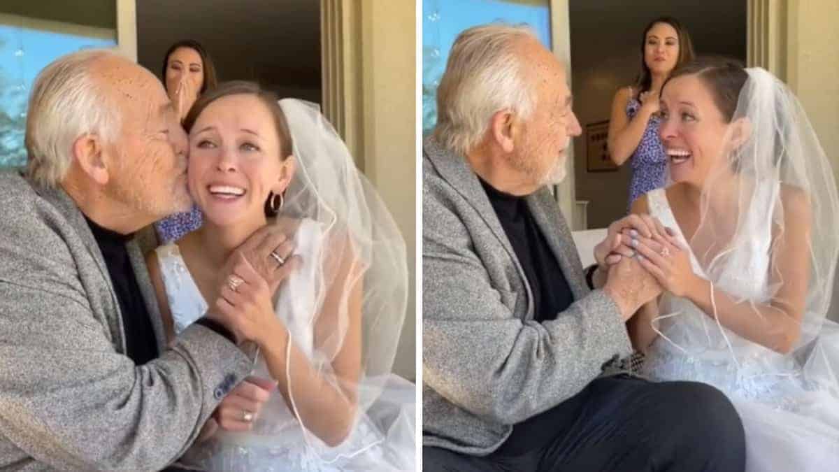 Padre malato di Alzheimer ha riconosciuto la figlia il giorno in cui si è sposata: “Il regalo più bello”