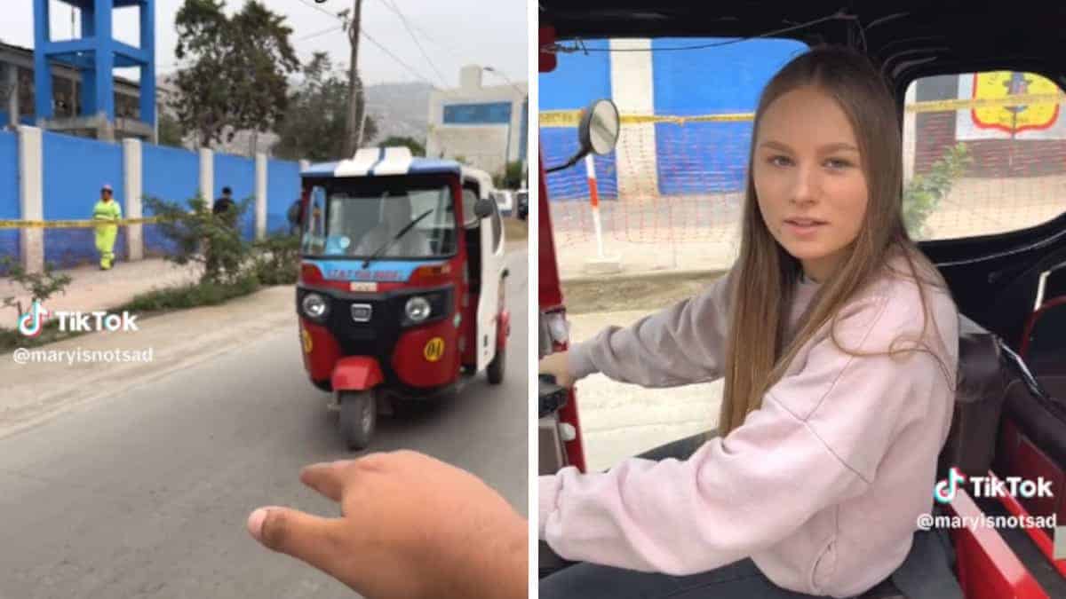 Ragazza russa andata a vivere in Perù per amore ora fa la tassista in moto: “Ogni lavoro è dignitoso”