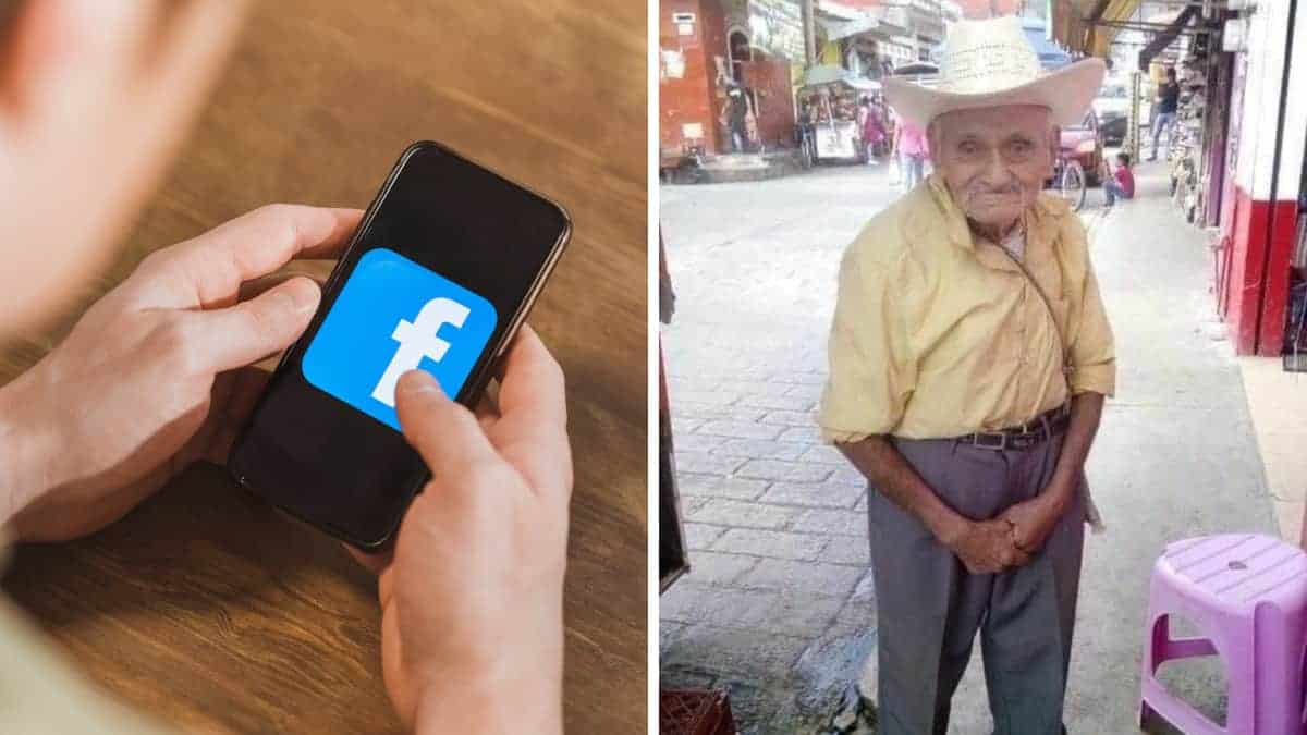 Il nonno chiede di fargli una foto e di postarla su Facebook: “Non crede che possa uscire lì”