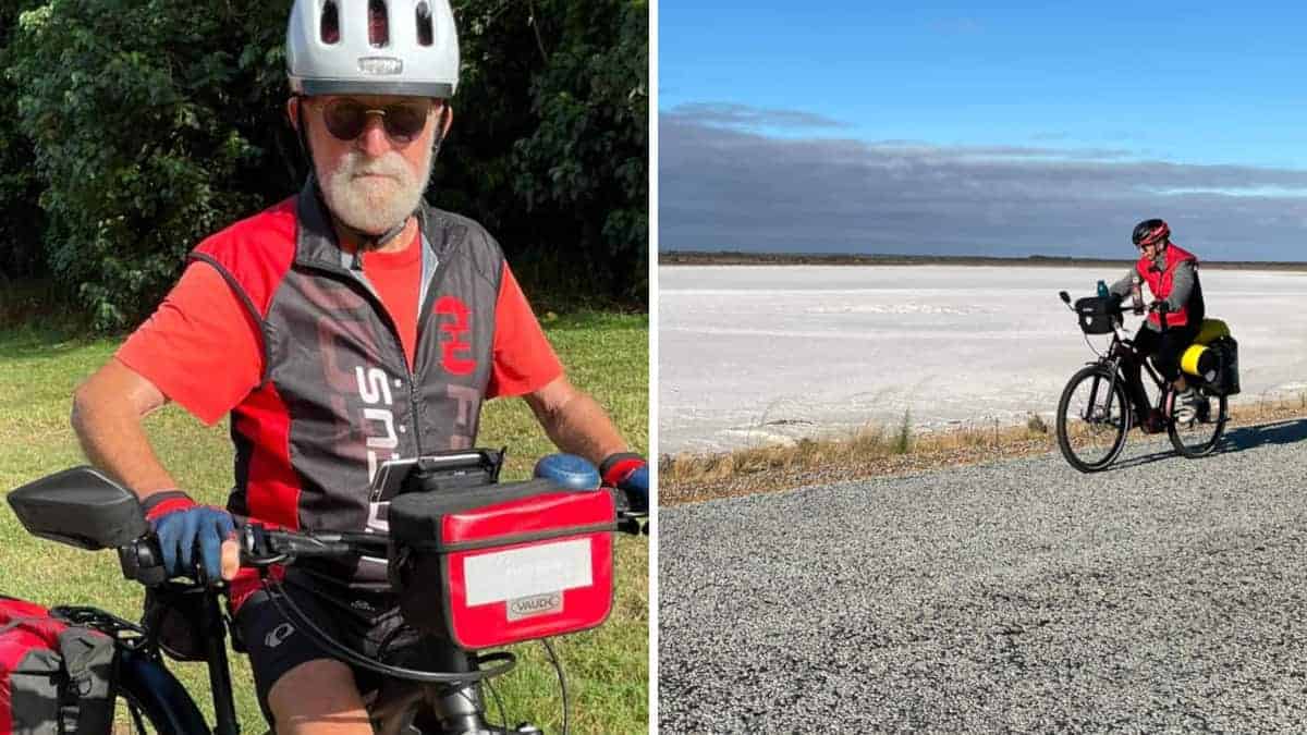 A 81 anni, non smette di viaggiare il mondo sulla sua bicicletta