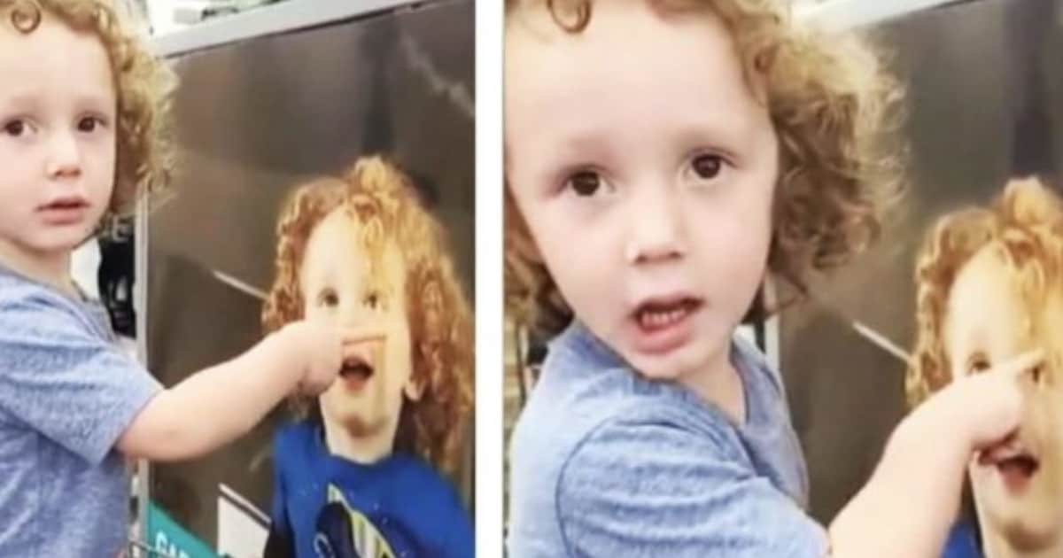 VIDEO. Bimbo nota la somiglianza con un bambino sul manifesto. Ma ci sono altre strane somiglianze…