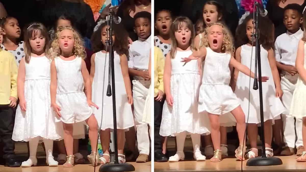 Bimba di 4 anni si esibisce magnificamente durante la cerimonia: si impegna tantissimo ed è adorabile (VIDEO)