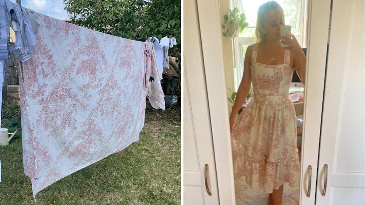 Donna trasforma un lenzuolo in due stupendi abiti per matrimoni: risultati sorprendenti