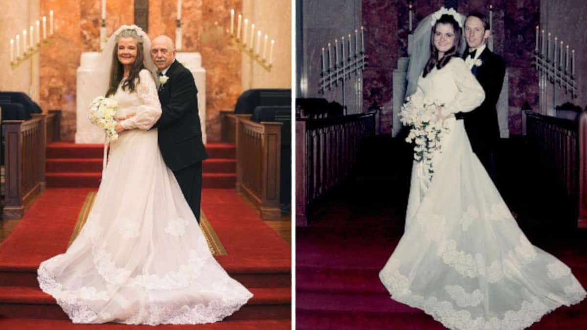 “L’amore non è mai svanito”: questa adorabile coppia ha realizzato 12 scatti di matrimonio dopo aver celebrato 50 anni insieme