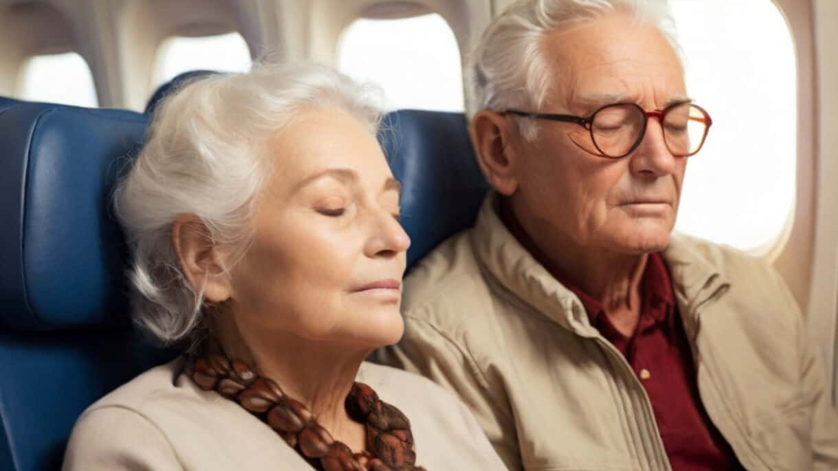 anziani in aereo