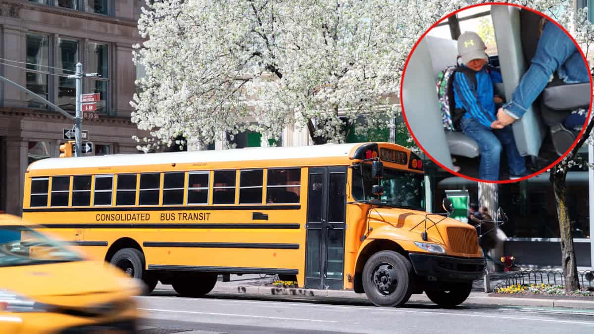 L’autista dello scuolabus si prende cura di un bambino di 4 anni spaventato